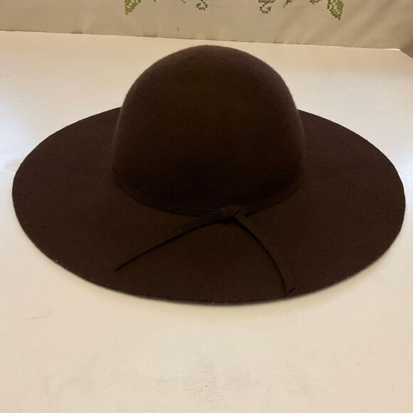Chocolate Brown Rounded Floppy Annie Hall Hat Boho Eclectic Wide Brim - Picture 5 of 12